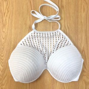 White Knit Bikini Top